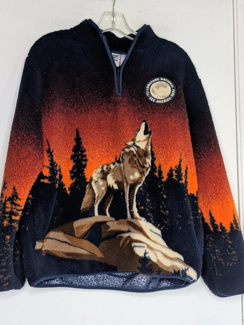 Creative Action Network • Kids Navy Orange Yellowstone Nation Park Fleece Jacket